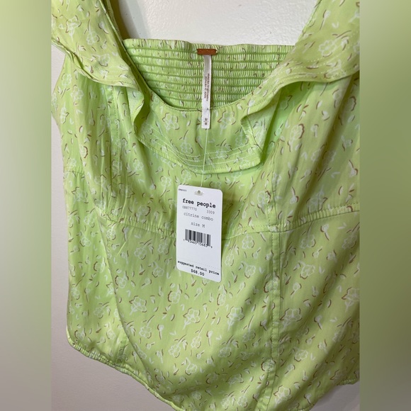 Free People Stay With You Top in Lime - Picture 5 of 7
